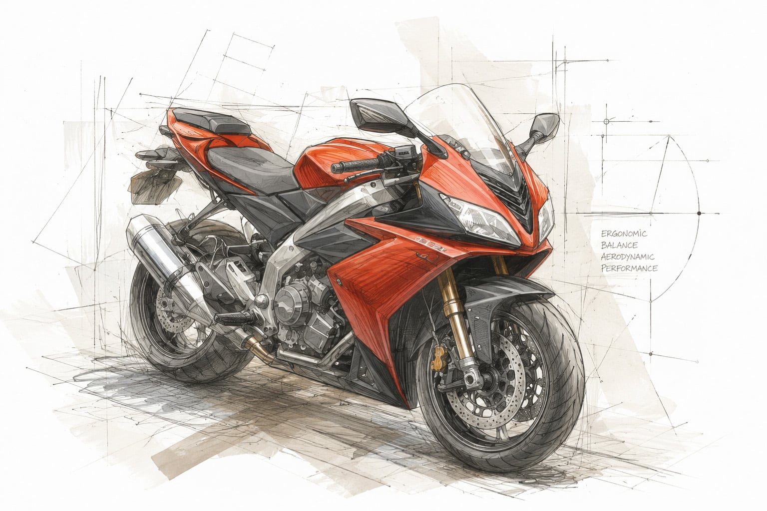 Powersports industry product rendering showing a sport motorcycle, representing Silinol's surface coating applications for high-performance vehicles